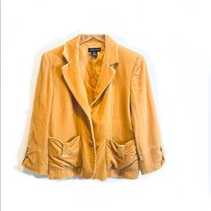 Gold  Soft Velvet Cropped Blazer